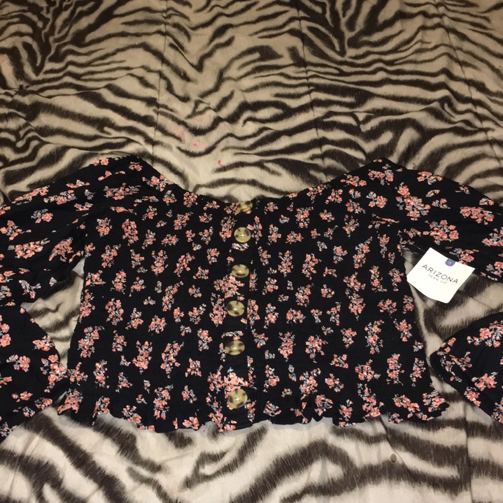 Long sleeve off the shoulder crop top